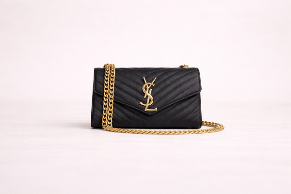 premium-replica-ysl-inspired-black-quilted-handbag-cream-background-clean-ecommerce-style