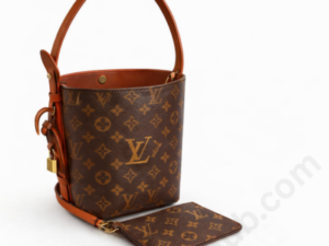 louis-vuitton-monogram-canvas-bucket-bag-with-mini-pouch-brown-designer-handbag-front-view