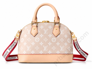 louis-vuitton-inspired-alma-mm-m27327-monogram-dome-handbag-beige-canvas-top-handle-white-background