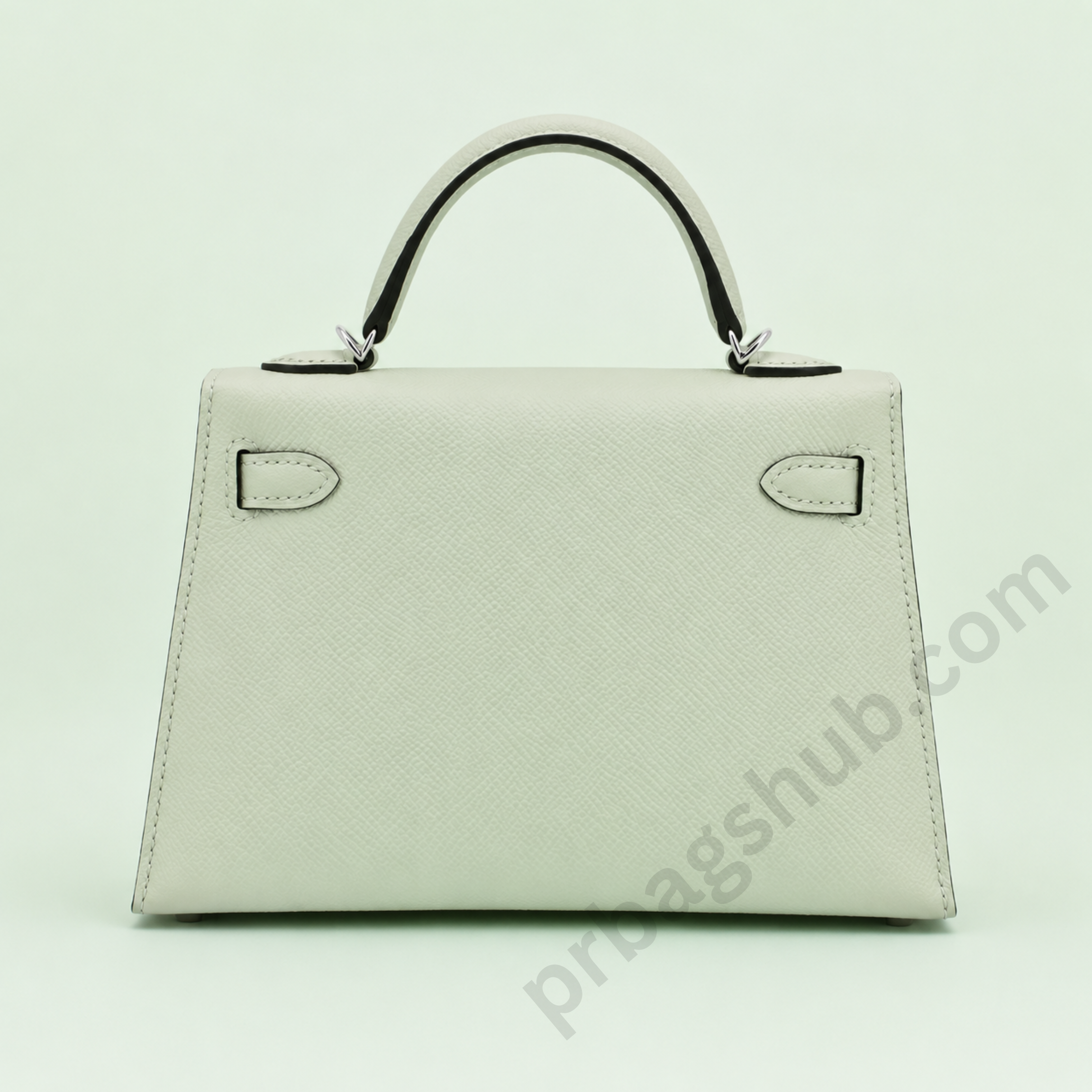 hermes-kelly-mini-knock-off-top-handle-bag-back-view-in-white-leather-with-silver-hardware